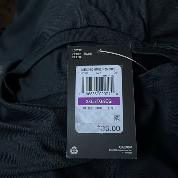 🆕 Men’s Under Armour Camo Logo Short Sleeve Tee Black Size 2XL - Picture 4 of 6